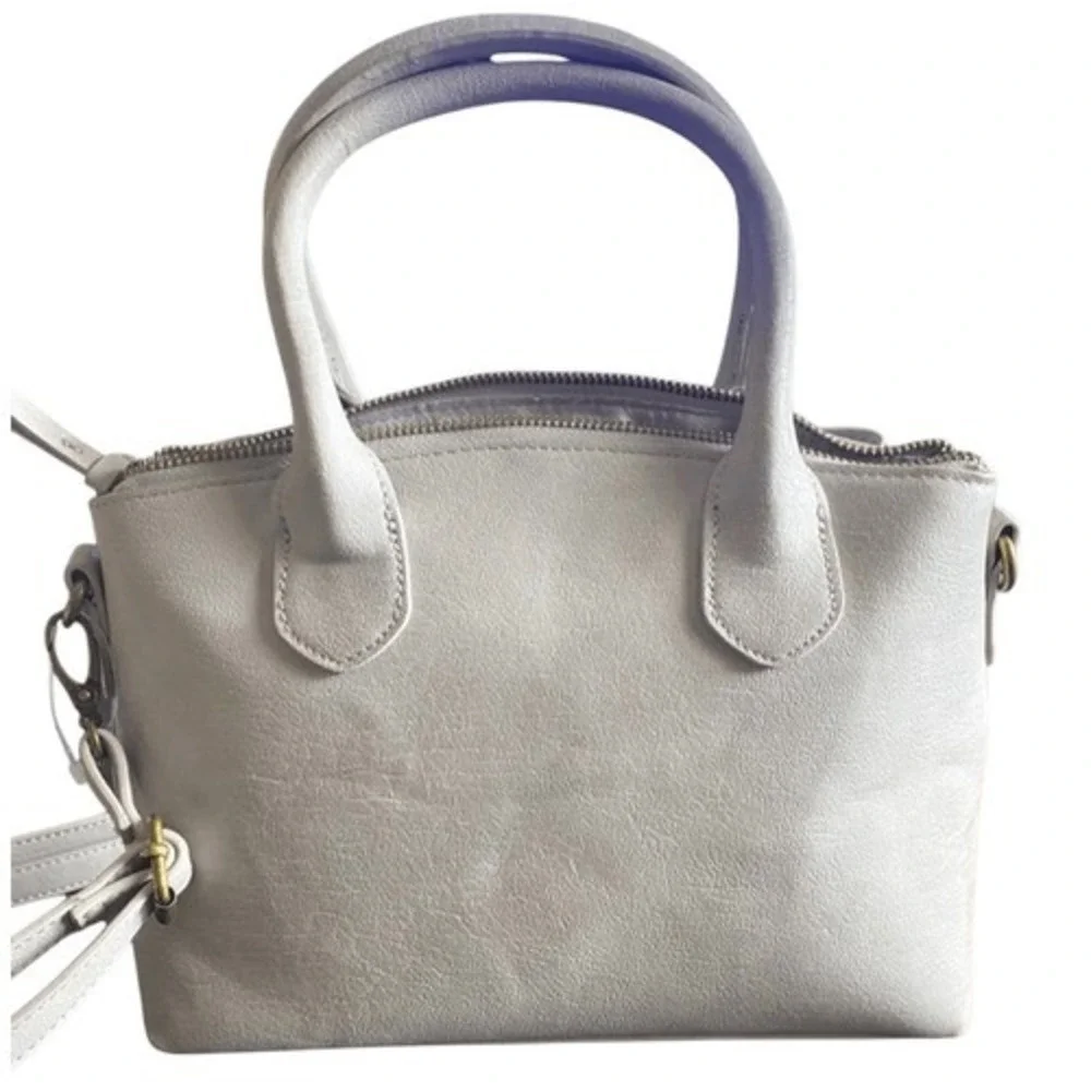 Bueno Crossbody Satchel Bag Women OS Dove Grey New Vegan Leather Top Handle Tote